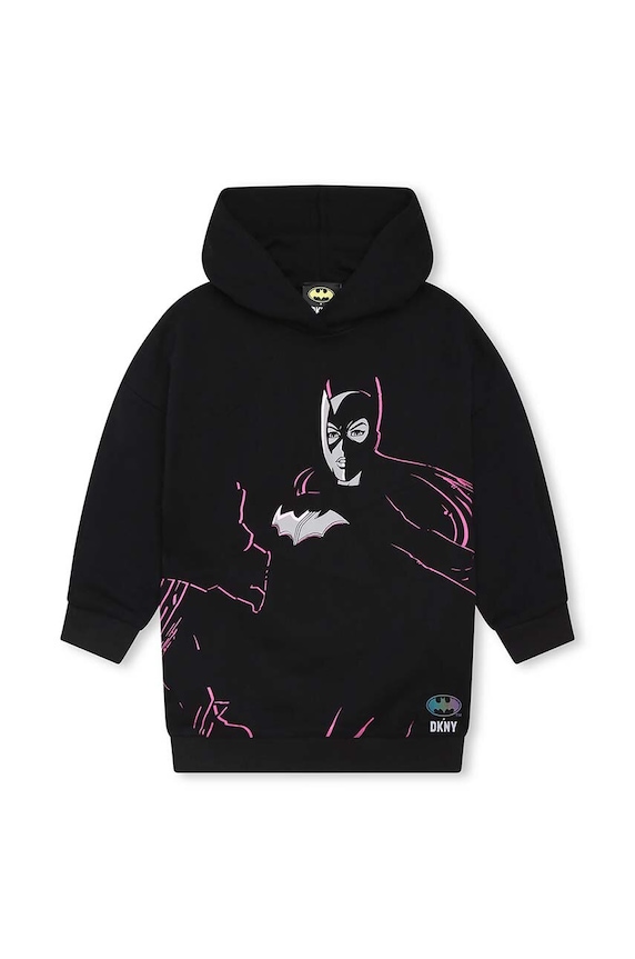Dětské bavlněné šaty Dkny x DC Comics D32906.114.150 černá AW23