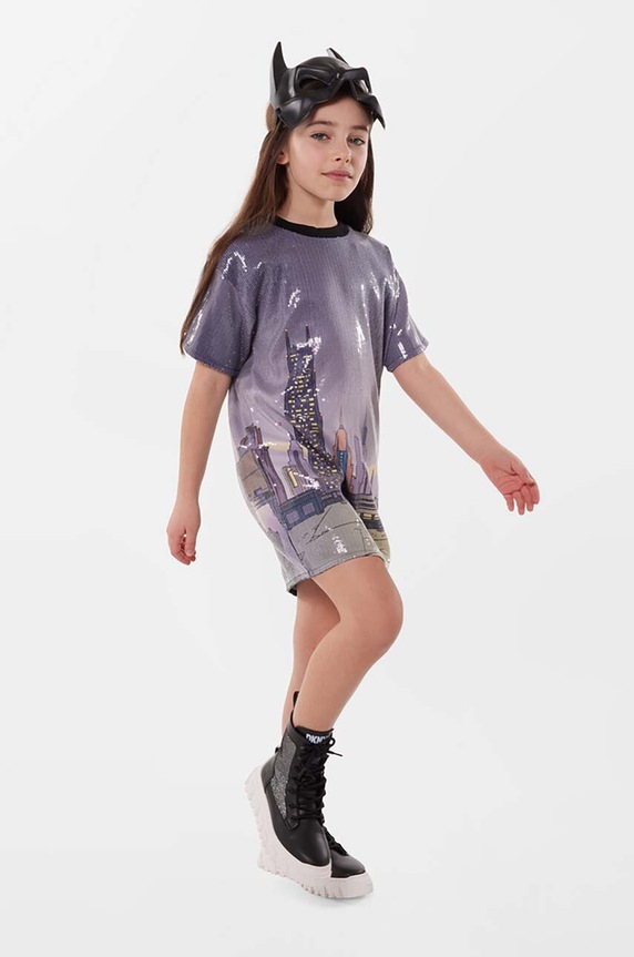 Dkny sukienka dziecięca x DC Comics tkanina multicolor D32907.102.108