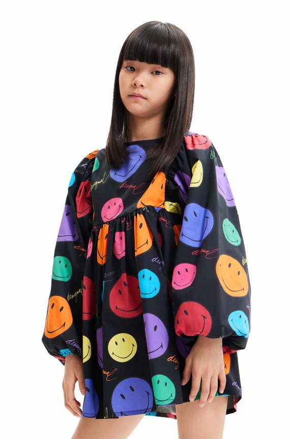 Desigual vestito di cotone bambina mini nero 23WGVW04
