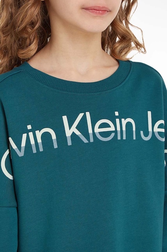 Dětské bavlněné šaty Calvin Klein Jeans IG0IG02227.9BYX zelená