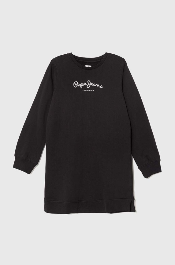 Pepe Jeans sukienka bawełniana dziecięca nadruk czarny PG951633