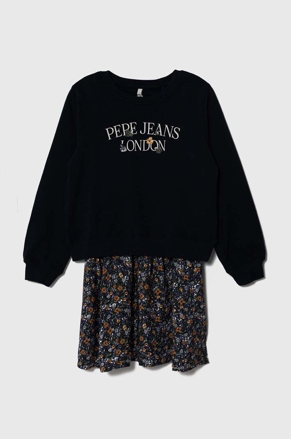 Детска рокля Pepe Jeans надпис тъмносин PG951645
