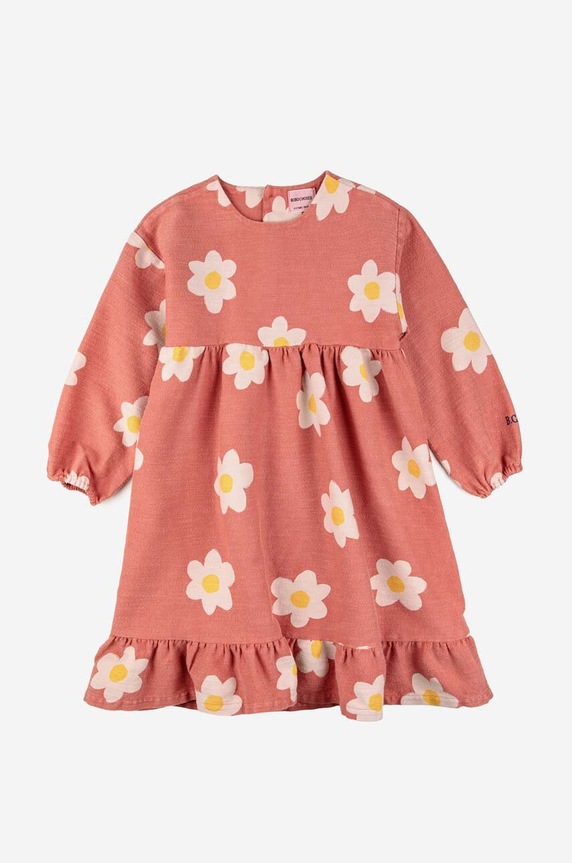 Детска памучна рокля Bobo Choses 223AC106 розов AW23