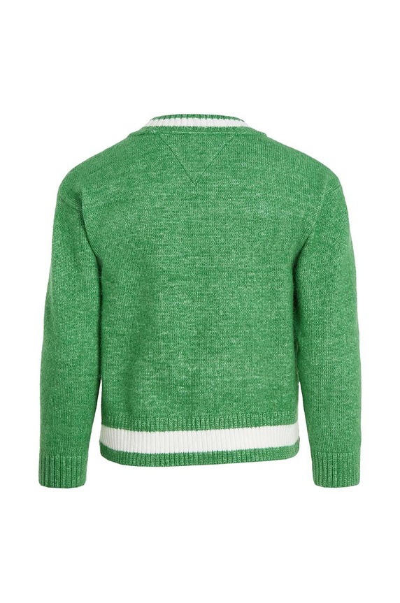 Fiú Tommy Hilfiger gyerek gyapjúkeverékből készült pulóver KB0KB08304.128.176.9BYX zöld