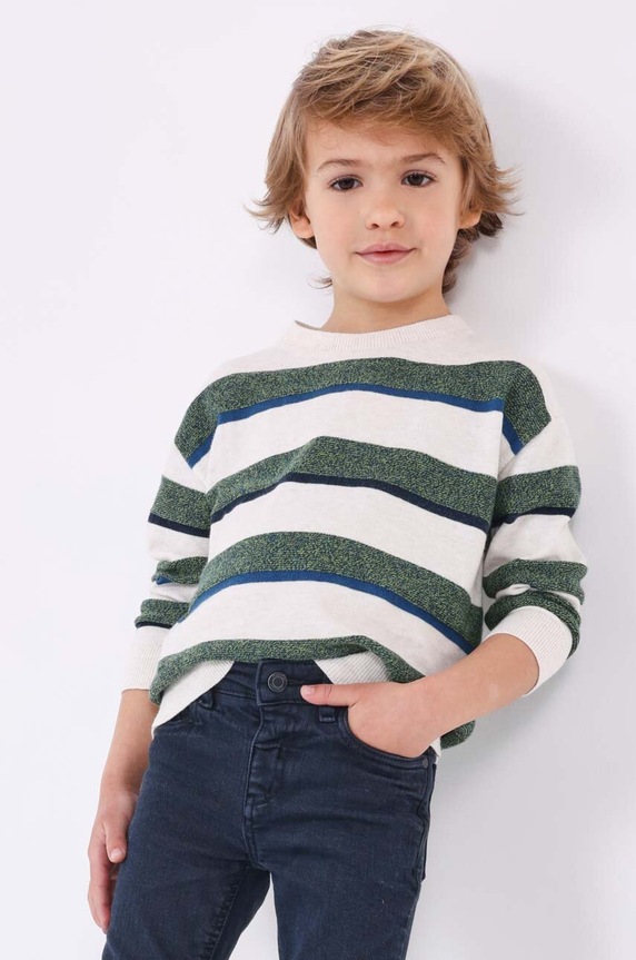 Mayoral sweter z domieszką wełny dziecięcy z domieszką wełny zielony 4325.5F.Mini.9BYX
