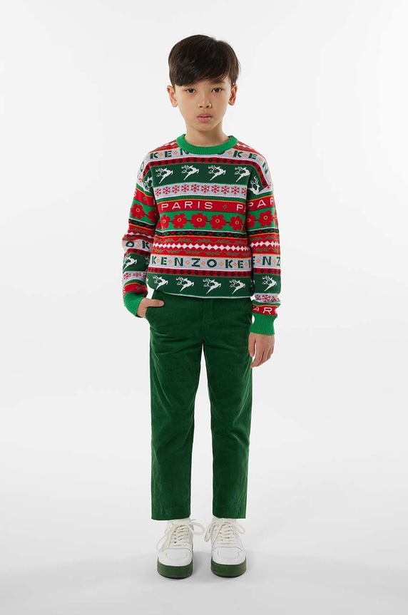 Kenzo Kids sweter dziecięcy z domieszką wełny zielony K25885.102.108