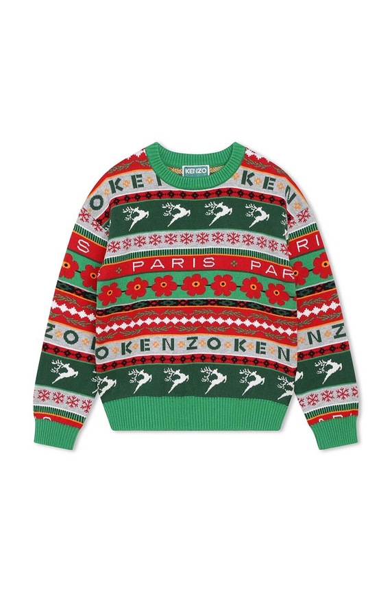 Kenzo Kids sweter dziecięcy K25885.102.108 zielony AW23