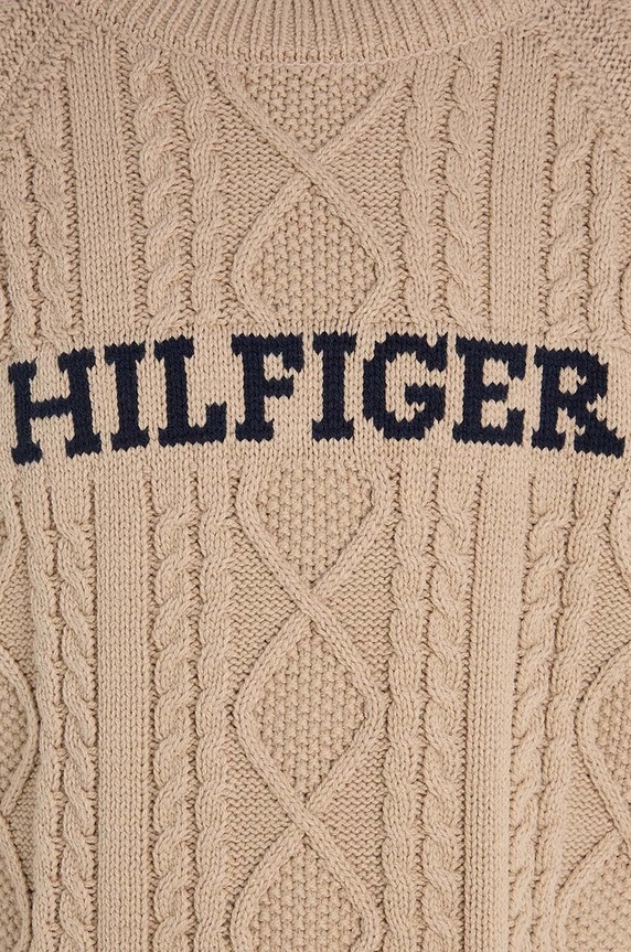 Детски пуловер Tommy Hilfiger бежов KB0KB08513.128.176.9BYX