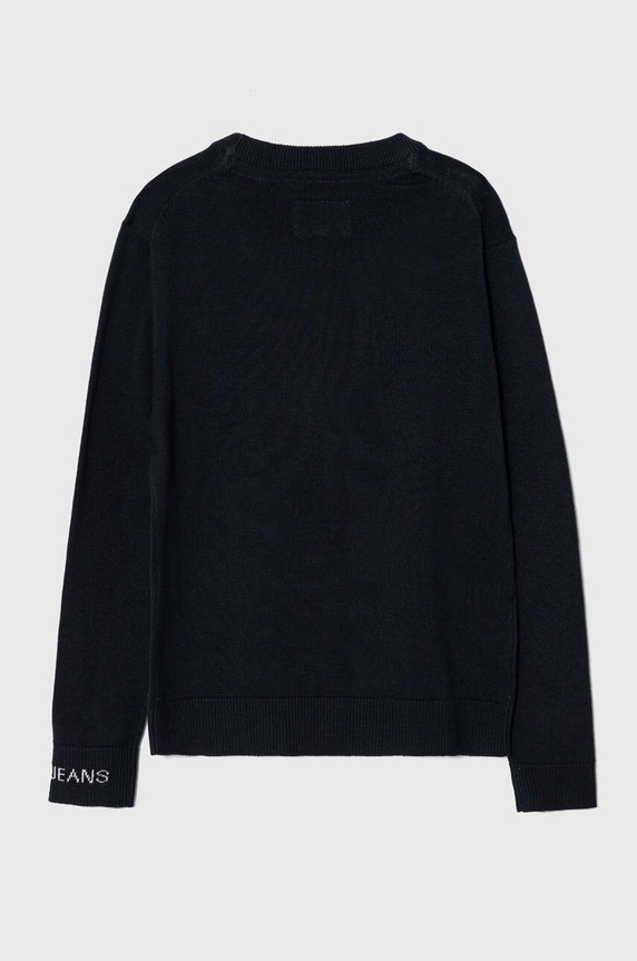 Детски памучен пуловер Pepe Jeans PB701206 тъмносин AW23