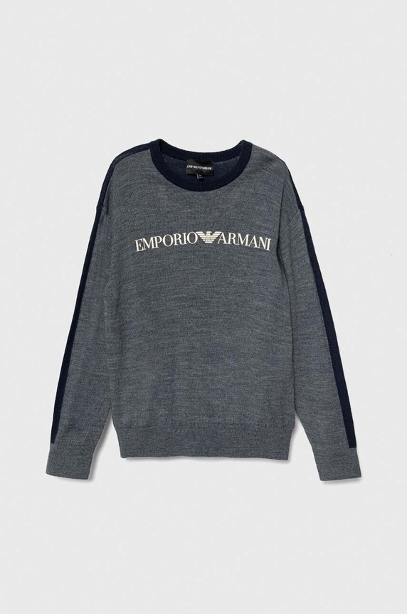 Dětský vlněný svetr Emporio Armani nášivka námořnická modř 6R4M62.4MHGZ