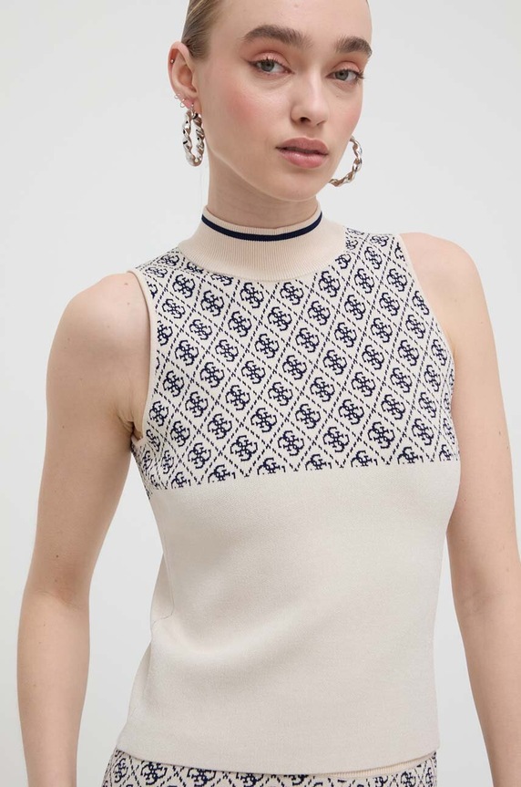 Guess top LISE wzorzyste beżowy W3YR26.Z37K0