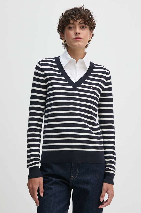 Πουλόβερ Tommy Hilfiger σκούρο μπλε WW0WW40098