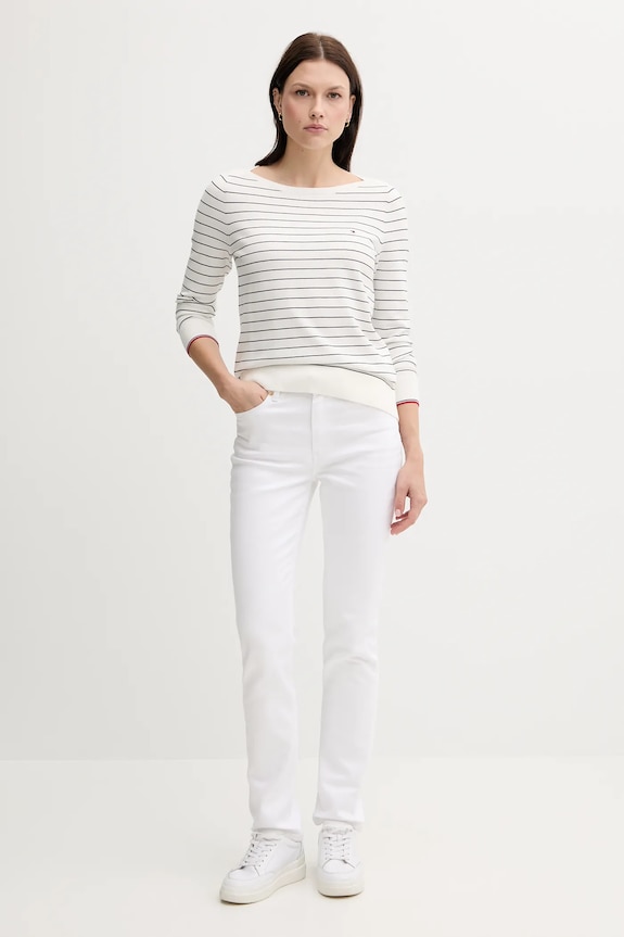 Πουλόβερ Tommy Hilfiger WW0WW40099 λευκό AW25