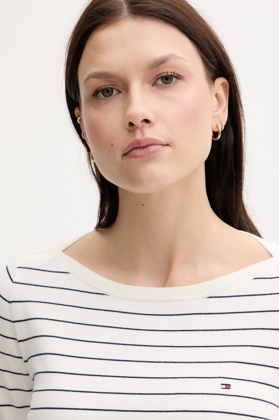 Πουλόβερ Tommy Hilfiger λευκό WW0WW40099