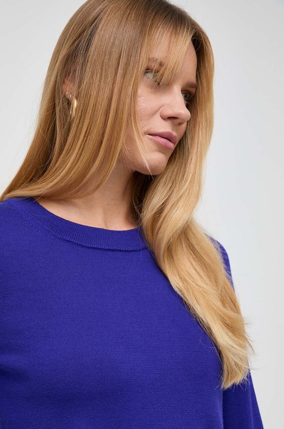 BOSS gyapjú pulóver kék 50492551