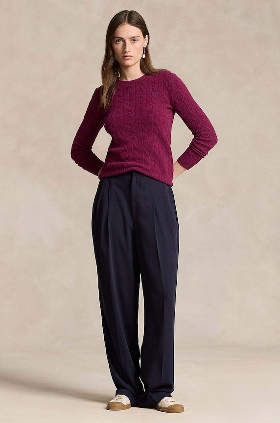Odzież Polo Ralph Lauren sweter wełniany 211910421 fioletowy