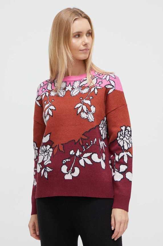 Roxy pulover din amestec de lana x Rowley grosime medie burgundia ERJFT04707