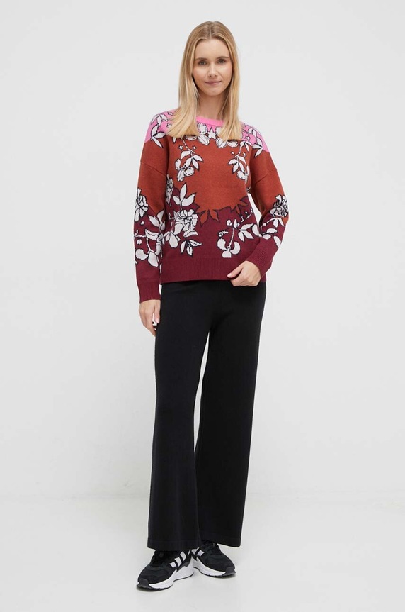 Roxy pulover din amestec de lana x Rowley ERJFT04707 burgundia AW23