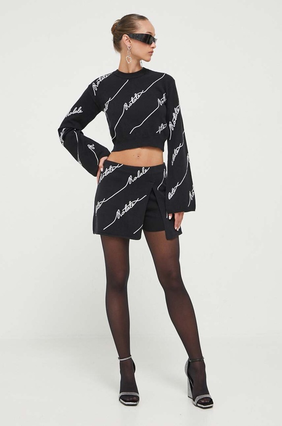 Rotate gyapjúkeverék pulóver 110113100 fekete AW23