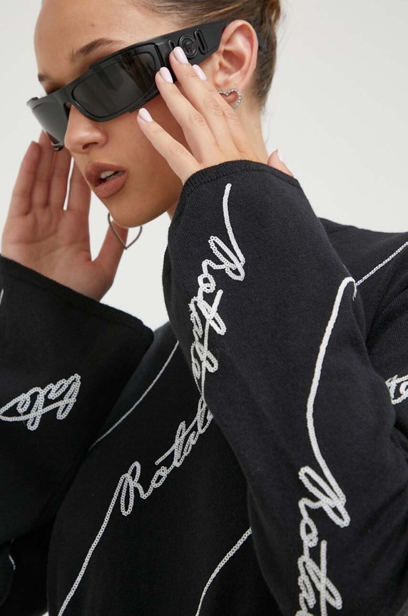 Rotate gyapjúkeverék pulóver 110113100 fekete