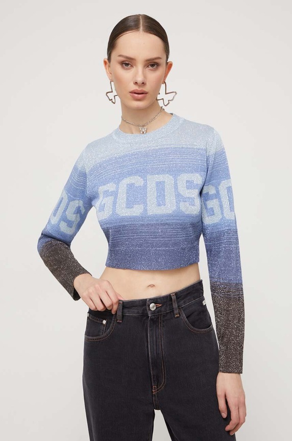 GCDS sweter pozostałe niebieski FW23W380939