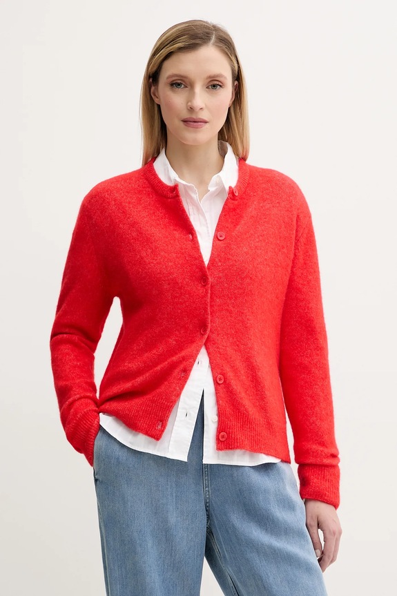 Samsoe Samsoe cardigan din lână NOR subtiri rosu F16422744