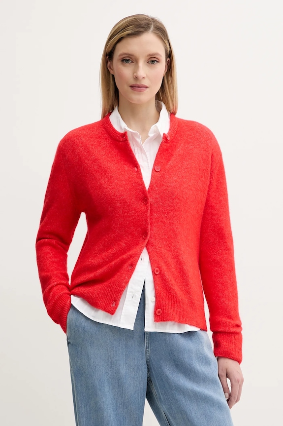 Samsoe Samsoe cardigan din lână NOR subtiri rosu F16422744