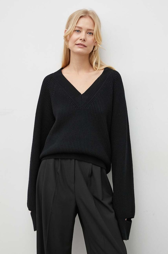 Herskind sweter wełniany czarny 4918990
