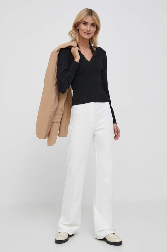 Sisley sweter 11APM400R.100 czarny AW23