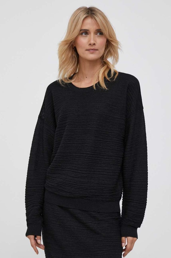 Sisley maglione a maglia fine nero 11PUL103A.700