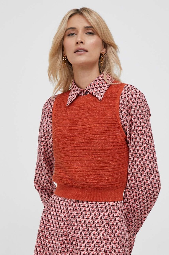 Sisley sweter pozostałe pomarańczowy 11PUM103E.902
