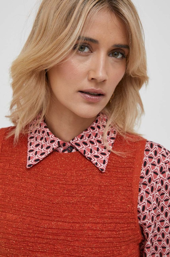 Sisley sweter pomarańczowy 11PUM103E.902