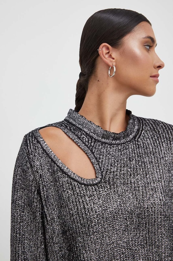 Pinko sweter z domieszką wełny srebrny 102232.A1A3