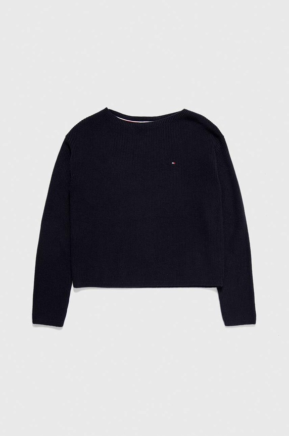 Bavlněný svetr Tommy Hilfiger lodičkový námořnická modř WW0WW40345