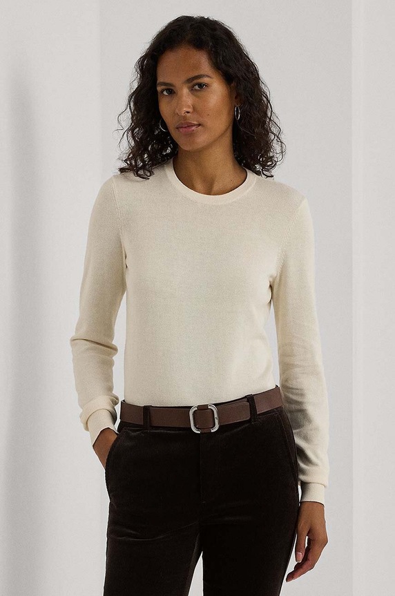 Lauren Ralph Lauren pulover subtiri bej 200919114