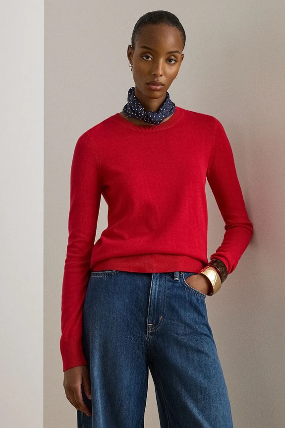 Lauren Ralph Lauren maglione a maglia fine rosso 200919114