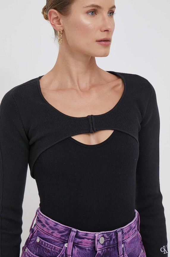 Calvin Klein Jeans hosszú ujjú fekete J20J221955