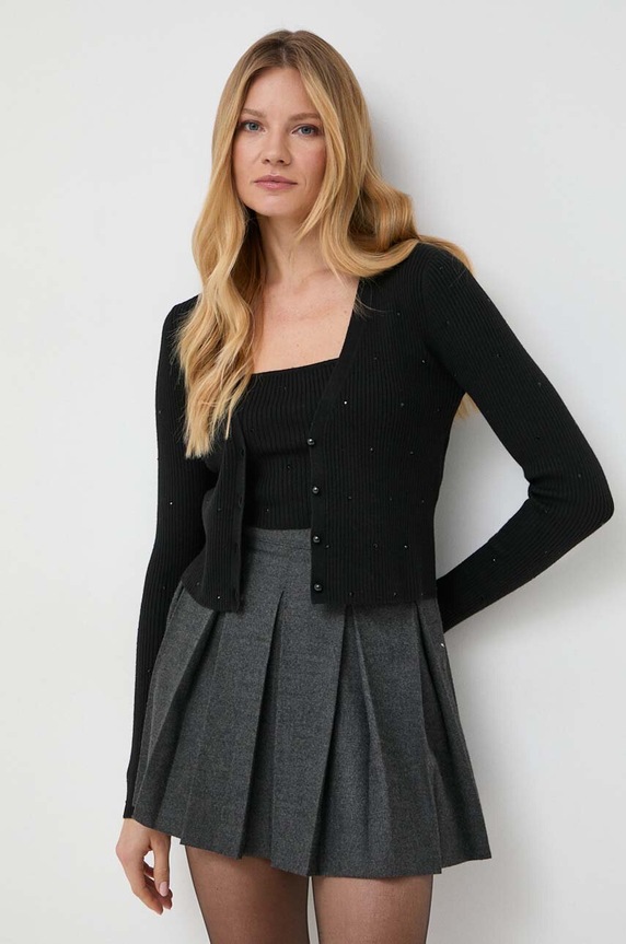 Kardigan a top MAX&Co. s příměsí vlny černá 73840123