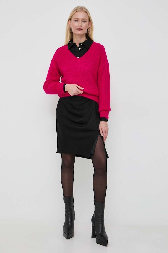 Svetr z vlněné směsi Morgan MATILD2.MAGNOLIA růžová AW23