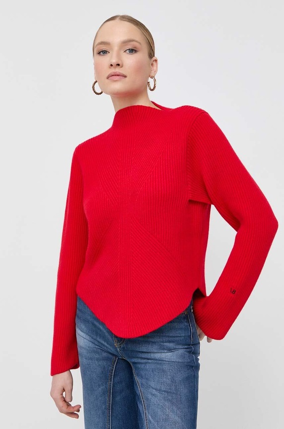 Μάλλινο πουλόβερ Victoria Beckham μαλλί κόκκινο 1423KJU004947A