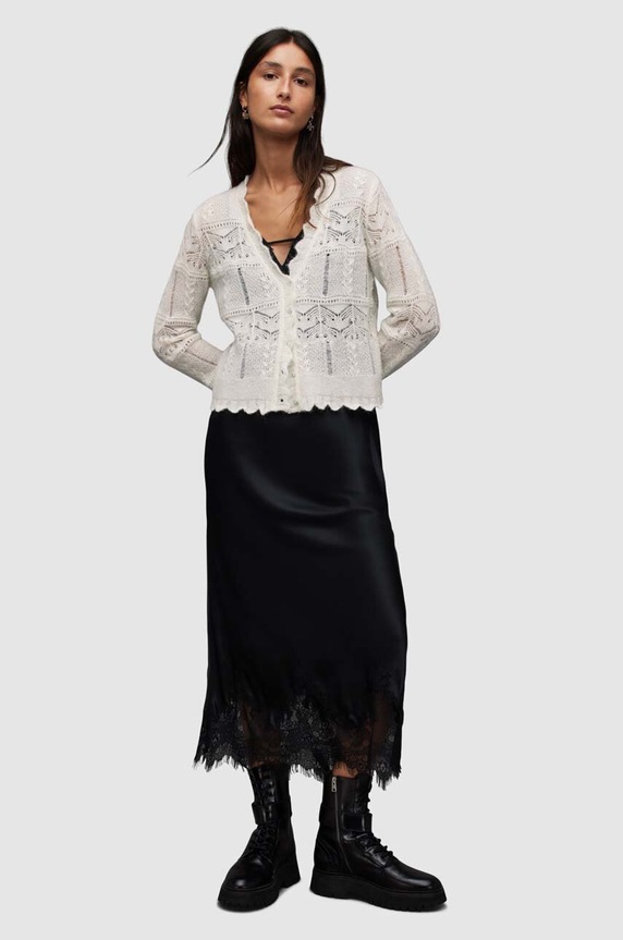 AllSaints kardigán VANESSA CARDIGAN WK034V fehér