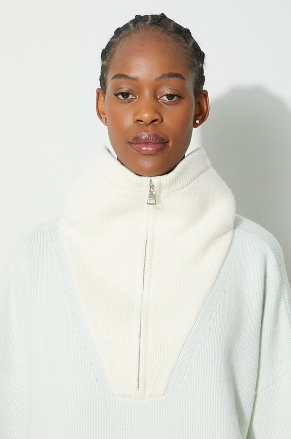 Vlněný svetr JW Anderson KW0579.YN0157 tyrkysová