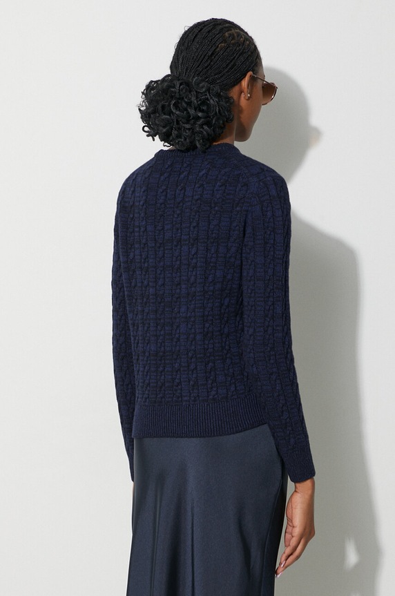 Lacoste sweter wełniany AF0633 granatowy AW23