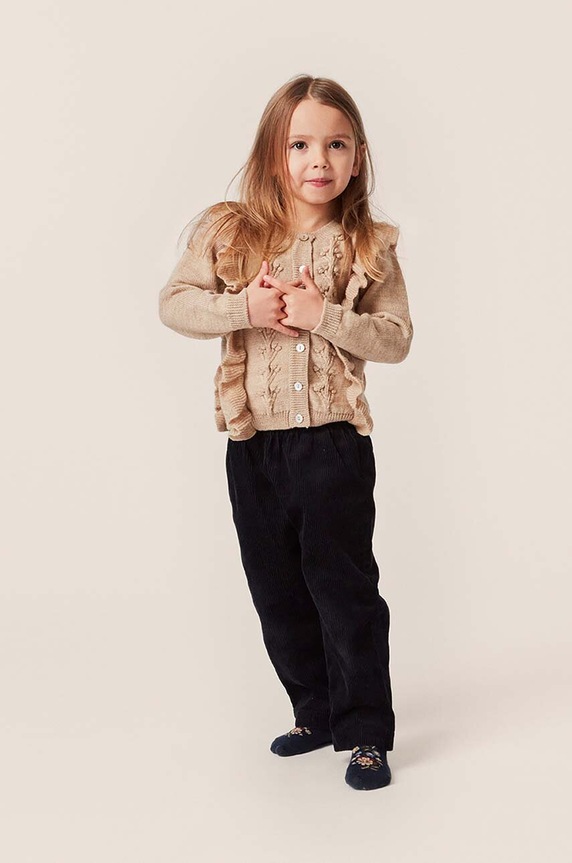 Konges Sløjd kardigan dziecięcy wełna beżowy KS5980