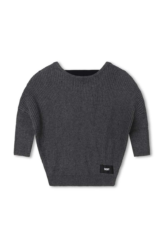 Dkny pulover pentru copii din amestec de lana uni gri D35T11.162.174