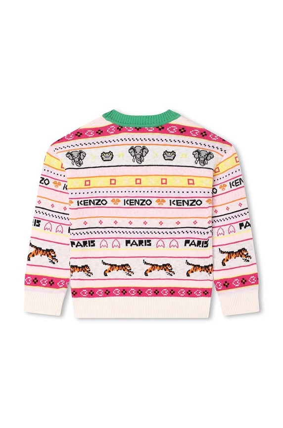 Kenzo Kids sweter z domieszką wełny dziecięcy K15683.86.108 beżowy AW23