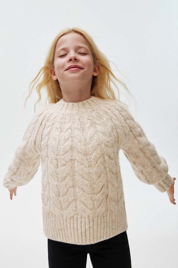 Mayoral sweter dziecięcy pozostałe beżowy 7307.8F.Junior.9BYX