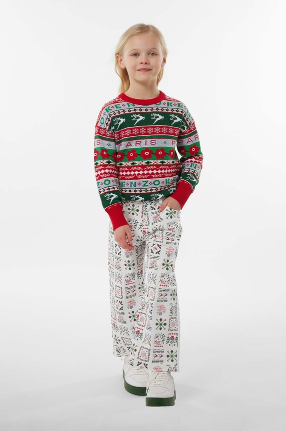 Kenzo Kids sweter z domieszką wełny dziecięcy z domieszką wełny czerwony K15733.114.150