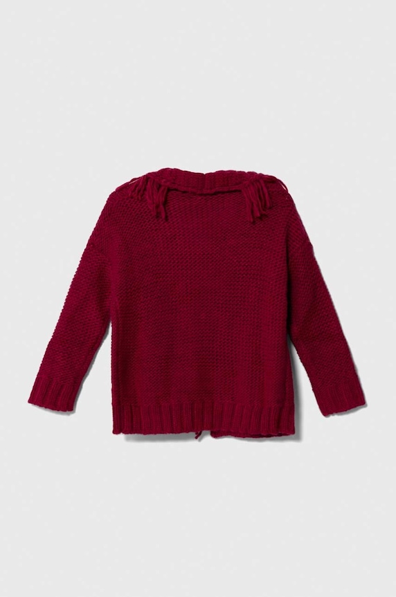Dětský kardigan s příměsí vlny Sisley 105HX600A.G.G.SEASONAL růžová AW23