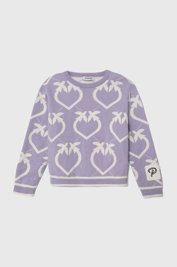 Pinko Up sweter dziecięcy pozostałe fioletowy F3PIBGJP142